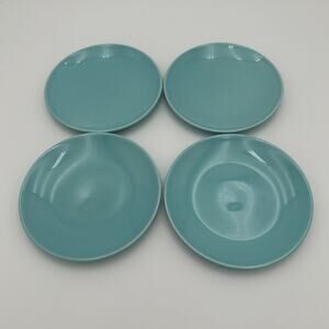 Vtg Steubenville Fairlane Blue Replacement Bread & Butter Plates Set/4 1950s